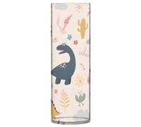 Ewusp Lindo jarrón de dinosaurios para ramo de flores, moderno y decorativo, de plástico, botella cilíndrica para centros de mesa, sala de estar, cocina, oficina, boda