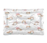 Ewusp Lindo Shiba Inu - Cama calmante para perros pequeños, medianos y grandes, lavable, colchón suave y acogedor, cama para mascotas con parte inferior antideslizante, 91 x 60 x 6 cm
