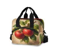 Ewusp Lonchera aislada de manzanas vintage para mujeres y hombres, a prueba de fugas, reutilizable, con correa de hombro ajustable para el trabajo, picnic al aire libre