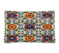 Ewusp Mexican Talavera - Cama calmante para perros pequeños, medianos y grandes, lavable, colchón suave y acogedor para mascotas con parte inferior antideslizante, 60 x 46 x 4,5 cm