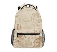 Ewusp Mochila de viaje con patrón Toile para hombres y mujeres, mochila ligera para laptop universitaria, bolsa de computadora de negocios, bolsa de hombro, mochila casual
