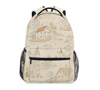 Ewusp Mochila de viaje con patrón Toile para hombres y mujeres, mochila ligera para laptop universitaria, bolsa de computadora de negocios, bolsa de hombro, mochila casual