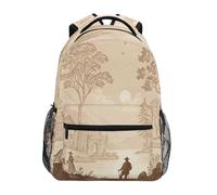 Ewusp Mochila de viaje con patrón Toile para hombres y mujeres, mochila ligera para laptop universitaria, bolsa de computadora de negocios, bolsa de hombro, mochila casual