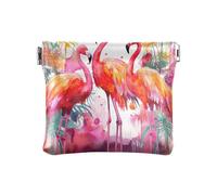 Ewusp Monedero con diseño de flamencos de acuarela para mujeres y niñas, de piel sintética, bolsa de moneda, portátil, organizador de viaje