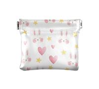 Ewusp Monedero de conejo de San Valentín para mujeres y niñas, de piel sintética, bolsa de monedas portátil, organizador de viaje