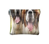 Ewusp Monedero de perro ruso antiguo para mujeres y niñas, de piel sintética, bolsa portátil para cambio, bolsa organizadora de viaje