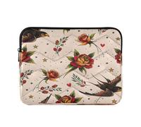 Ewusp Old School Tattoo - Funda protectora para portátil de 14 pulgadas, impermeable, a prueba de golpes, bolsa de transporte para computadora, portátil, tablet, 34 x 26 x 2 cm