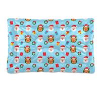 Ewusp Santa's Head - Cama calmante para perros pequeños, medianos y grandes, lavable, colchón suave y acogedor para mascotas, con parte inferior antideslizante, 91 x 60 x 6 cm
