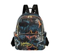 Ewusp Sharks - Mini mochila para mujer, acolchada, pequeña, a la moda, ligera, informal, para viajes, a, 26x13x32cm, moderno