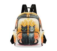 Ewusp Two Cats - Mini mochila para mujer, acolchada, pequeña, a la moda, ligera, de viaje, casual, bolsa de hombro, a, 29x15.5x36cm, moderno