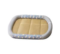 EWUYKMC Spring and Summer Dog Cartoon Dog Bed Sofa Oval Cat Bed Cool Mat Small and Medium-Sized Dog Cat Pet Mat Bed XL(80 * 60cm)