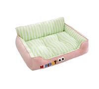 EWUYKMC Spring and Summer Dog Stripes, Fresh and Cute Big Eyes, Cute backrest Dog Bed, Cat Sofa for All Seasons, L:65 * 50cm