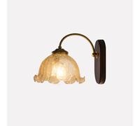 EWUYKMC Wall lamp bedroom Japanese home glass French retro glass lamp suitable for villa living room, hotel dining room, bedroom stairs