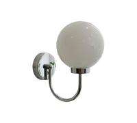 EWUYKMC Wall lamp with white glass ball and chrome base, medieval style bedside wall lamp (chrome plated)