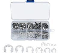 Ewwtrey 200 Piezas Anillos de Seguridad para E-Clip, Arandelas de Seguridad de Acero Inoxidable para Ejes, Anillos de Retención Externos Internos Surtidos, M1.5/M2/M3/M4/M5/M6/M7/M8/M9/M10