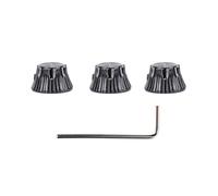 Ewxdghy 3 Pcs Electric Guitar Metal Dome Knobs, Full Metal Volume Tone Control Knobs, Bell Top Hat Potentiometer Knobs with Wrench for Most Electric Guitars, 6.8 mm Shaft Diameter (Negra)