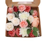 Ewxdghy Flor Artificial de Rosa de imitación, Flor Falsa de Espuma para decoración de Bricolaje, Material de PE Suave y Flexible a Prueba de decoloración con Tallo de Hierro, Rosas de (No. 1)