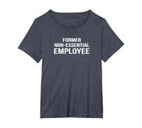 Ex Empleado no Esencial - Divertido desempleado desempleado - Camiseta, Mujer Tallas Grandes, Azul Jaspeado, 2XL Grande