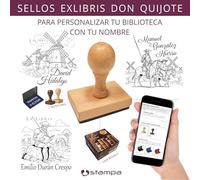 EX LIBRIS DON QUIJOTE | Sello Personalizado para Libros | Exlibris con Nombre | Este libro pertenece a | Sellar Libros y Biblioteca | Sellos Literatura Clasica Cervantes | STAMPA