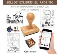 EX LIBRIS EL PADRINO | sello Personalizado para Libros | Exlibris con Nombre, Este libro pertenece a | The Godfather, Vito Corleone, Michael Corleone | Sello Cine para Libro y Biblioteca | STAMPA