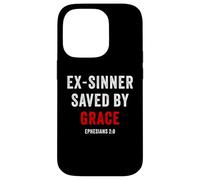 Ex-Sinner Saved by Grace - Ephesians 2:8 Faith Bible Verse Carcasa para iPhone 14 Pro