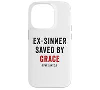Ex-Sinner Saved by Grace - Ephesians 2:8 Faith Bible Verse Carcasa para iPhone 14 Pro