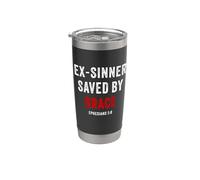 Ex-Sinner Saved by Grace - Ephesians 2:8 Faith Bible Verse Vaso térmico de acero inoxidable de doble pared