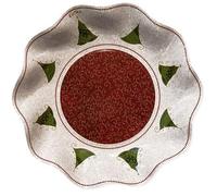 EX.TRA. Platos hondos de papel con forma de pétalo de Navidad, folk, 24 cm, 10 unidades