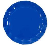 EX.TRA. Platos llanos de papel de pétalos azul cobalto 32,4 cm 5 unidades