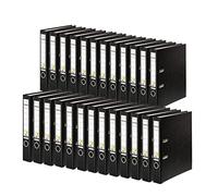 Exacompta 09984170007F FALKEN - Archivador de palanca de polipropileno vegano, apto para documentos A4, lomo de 50 mm, etiqueta de lomo de 50 mm, agujero metálico para dedos, color negro (25 unidades)