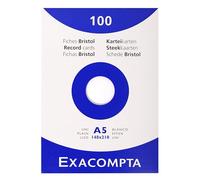 Exacompta 10 Estuches 100 Fichas Lisas Blancas 148 x 210 mm