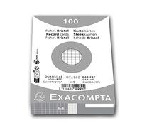 Exacompta - 10209E - Pack de 100 fichas bristol cuadrícula 5x5 sin perforar - retractiladas - compatibles con impresoras inkjet, láser y fotocopiadoras - formato 105 x 148 mm - color blanco