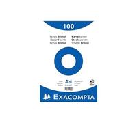 Exacompta 10506E Paquete de 100 Fiches Bristol retractiladas 21 x 29, 7 cm Liso no-perforadas Blancas