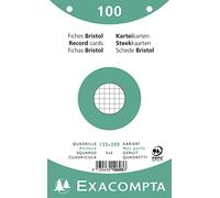 Exacompta - 10603E - 100 tarjetas bristol rejilla 5x5 perforadas - en film - compatible con impresora inkjet, láser y fotocopiadora - formato 125 x 200 mm - color blanco
