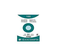 Exacompta - 10818SE - Paquete de 100 fichas de cartulina rayadas sin perforar - en film - compatibles con impresoras inkjet, láser y fotocopiadoras - formato 148 x 210 mm - color azul