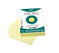 Exacompta - 10829SE - Paquete de 100 fichas de cartulina rayadas sin perforar - en film - compatibles con impresoras inkjet, láser y fotocopiadoras - formato 105 x 148 mm - color amarillo