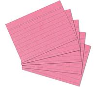 Exacompta - 10830SE - Paquete de 100 fichas rayadas sin perforar - en film - compatibles con impresoras inkjet, láser y fotocopiadoras - formato 74 x 105 mm - color rosa