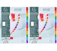 Exacompta -1112E -Separadores cartulina blanca FSC® 160g/m2 con 12 pestañas impresas digitalmente de 1 a 12 colores - Página de indexación imprimible -Formato de archivo A4 - Dimensiones 22,5x29,7cm