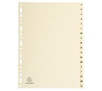 Exacompta - 1118E - Separadores en cartulina FSC® 155g/m2 marfil con 18 pestañas impresas alfabéticamente de la A a la Z - Formato a archivo A4 - Dimensiones 22,5 x 29,7 cm - color marfil