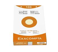 Exacompta 12 Estuches 100 Fichas 5x5 Perforadas 125x200mm Surtidas