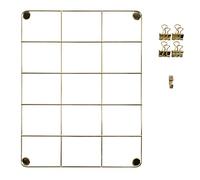 EXACOMPTA 12355E - 1 Tablero de Fotos metálico Dorado (27 x 28,1 cm, imán en Las Esquinas, 4 Pinzas, 1 Gancho y 1 Punta de fijación)