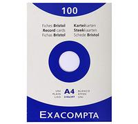 Tarjetas en Exacompta A4 Carton Blanco 205 Gr Pack de 100 Unidades