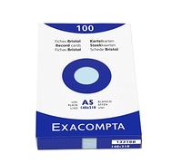 Exacompta - 13318B - Caja de 100 fichas lisas sin perforar - formato 148 x 210 mm - compatible con impresora inkjet, láser y fotocopiadora - color azul