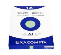 Exacompta - 13346E - Caja de 100 fichas lisas sin perforar - formato 210 x 297 mm - compatible con impresoras inkjet, láser y fotocopiadoras - color verde