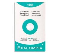 Exacompta 13603E - Funda de 100 fichas Bristol, 125/200 5 x 5, perforada, color blanco , color blanco 125 x 200 cm