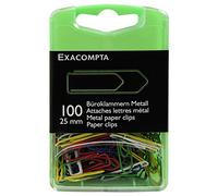Exacompta 14744E - Caja de 100 clips, tamaño: 9 x 5,7 x 2,2 cm, Surtido de colores