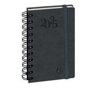 Exacompta 154148E - Agenda de bolsillo diario 15S cuadrícula cisne espiral, 9 x 14,6 cm, enero a diciembre de 2024, color gris