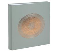 Exacompta - 16263E - Álbum de fotos libro ELLIPSE - 300 fotos - 60 páginas en blanco - formato 29 x 32 cm - tapa de símil piel verde con marca oro rosa en forma de elipse