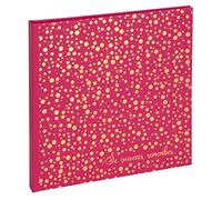 Exacompta - 16392E - Álbum de fotos PLUM' book - 60 fotos - 30 páginas blancas - tamaño 25 x 25 cm - cubierta de papel imitación piel frambuesa - marca e inscripción de lunares dorados en relieve