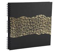 Exacompta - 16981E - Álbum de Fotos en Espiral ARAMY - 360 Fotos - 60 Páginas Negras - Tamaño 32 x 32 cm - Cubierta de Papel Efecto Textil Negro - Marcado Dorado - Certificado FSC®